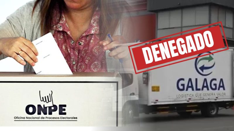 ONPE excluye a Galaga del transporte electoral para la segunda vuelta