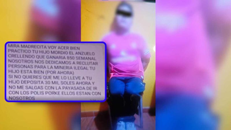 Ascope: hombre finge su secuestro y extorsiona a su madre para pedirle S/30 mil